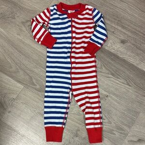 Hanna Andersson Red and Blue Striped Kids Footie